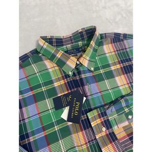 Polo‎ Ralph Lauren Shirt Mens 3XLT Multicolor Plaid Logo Classic Fit Button-Down